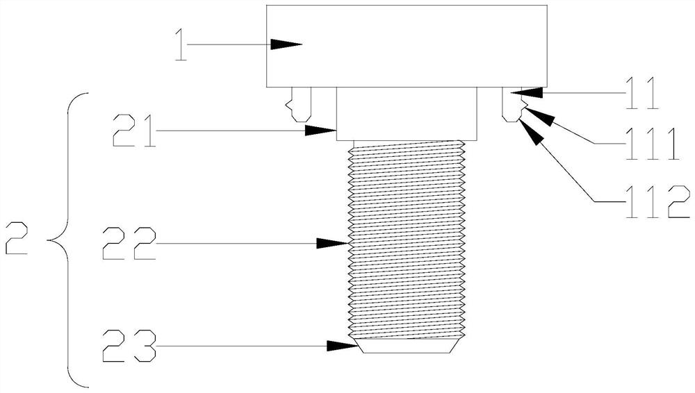 T-shaped bolt with tenons