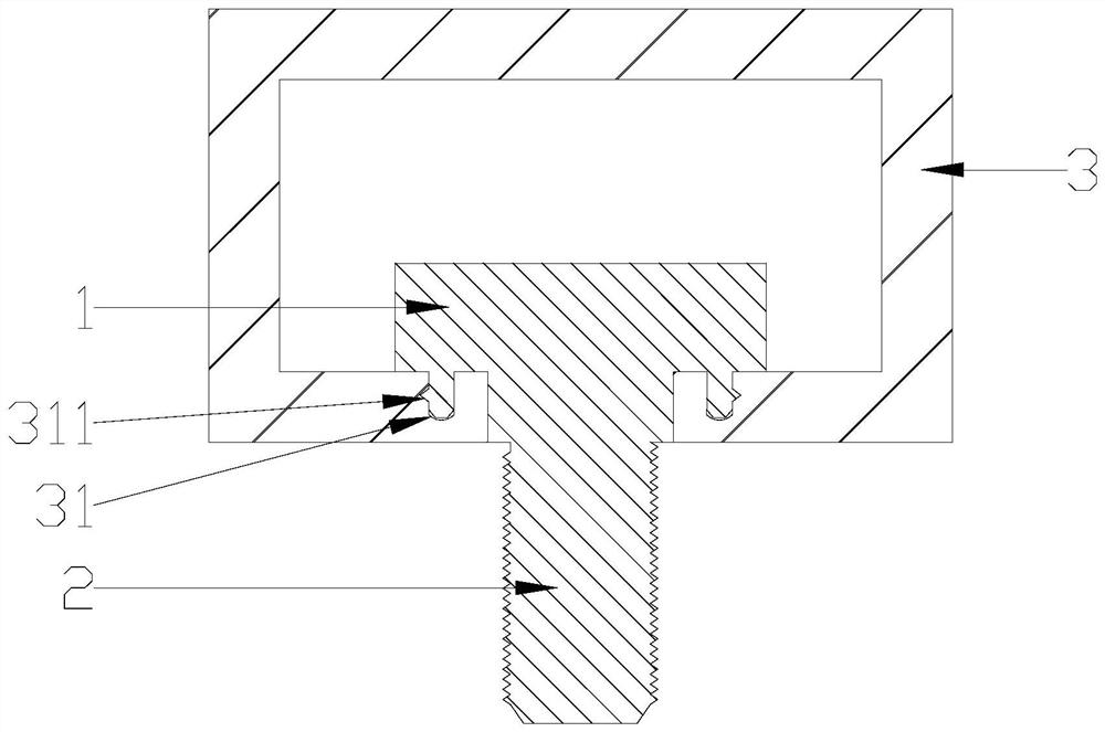 T-shaped bolt with tenons