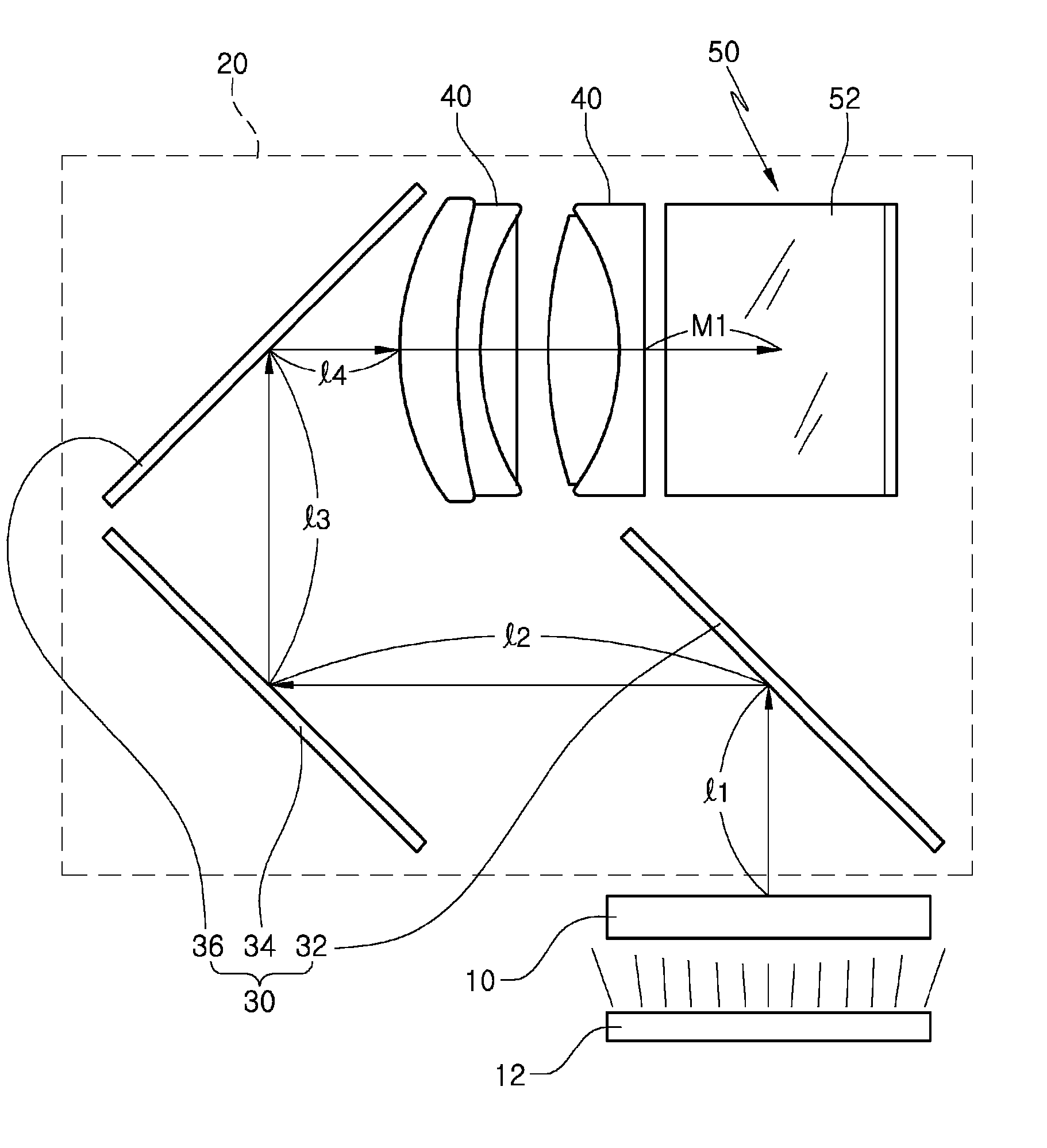 Optical system for use in a vehicle head-up display
