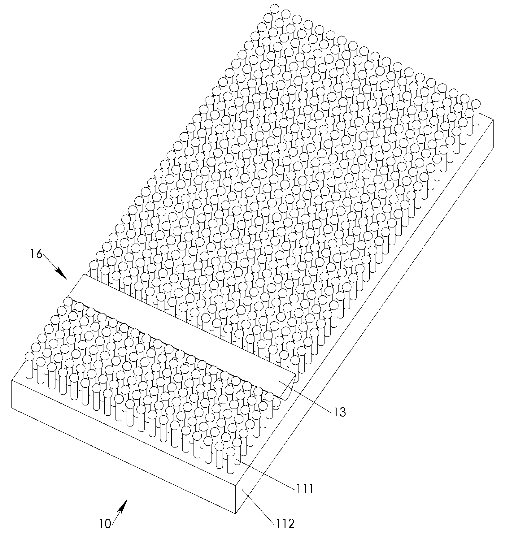 Patient bedding system with dense matrix or individually suspended directly body supporting pins