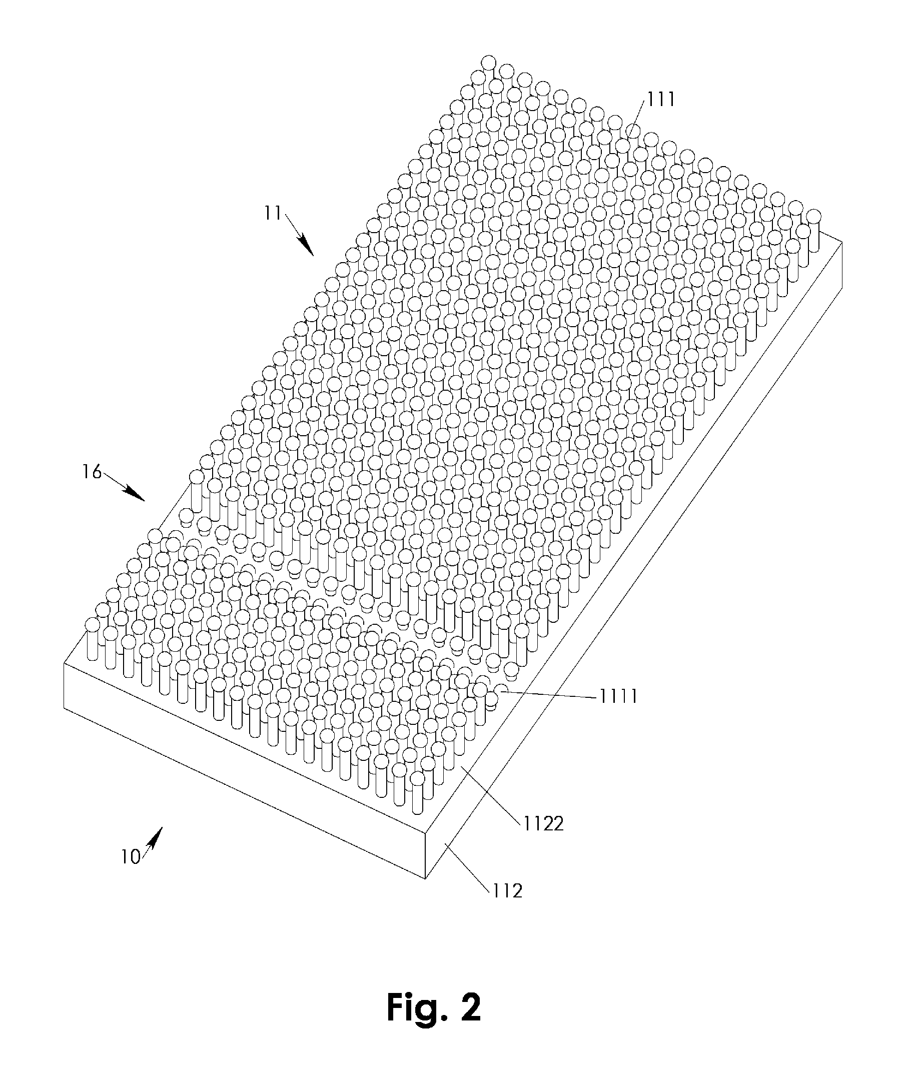 Patient bedding system with dense matrix or individually suspended directly body supporting pins