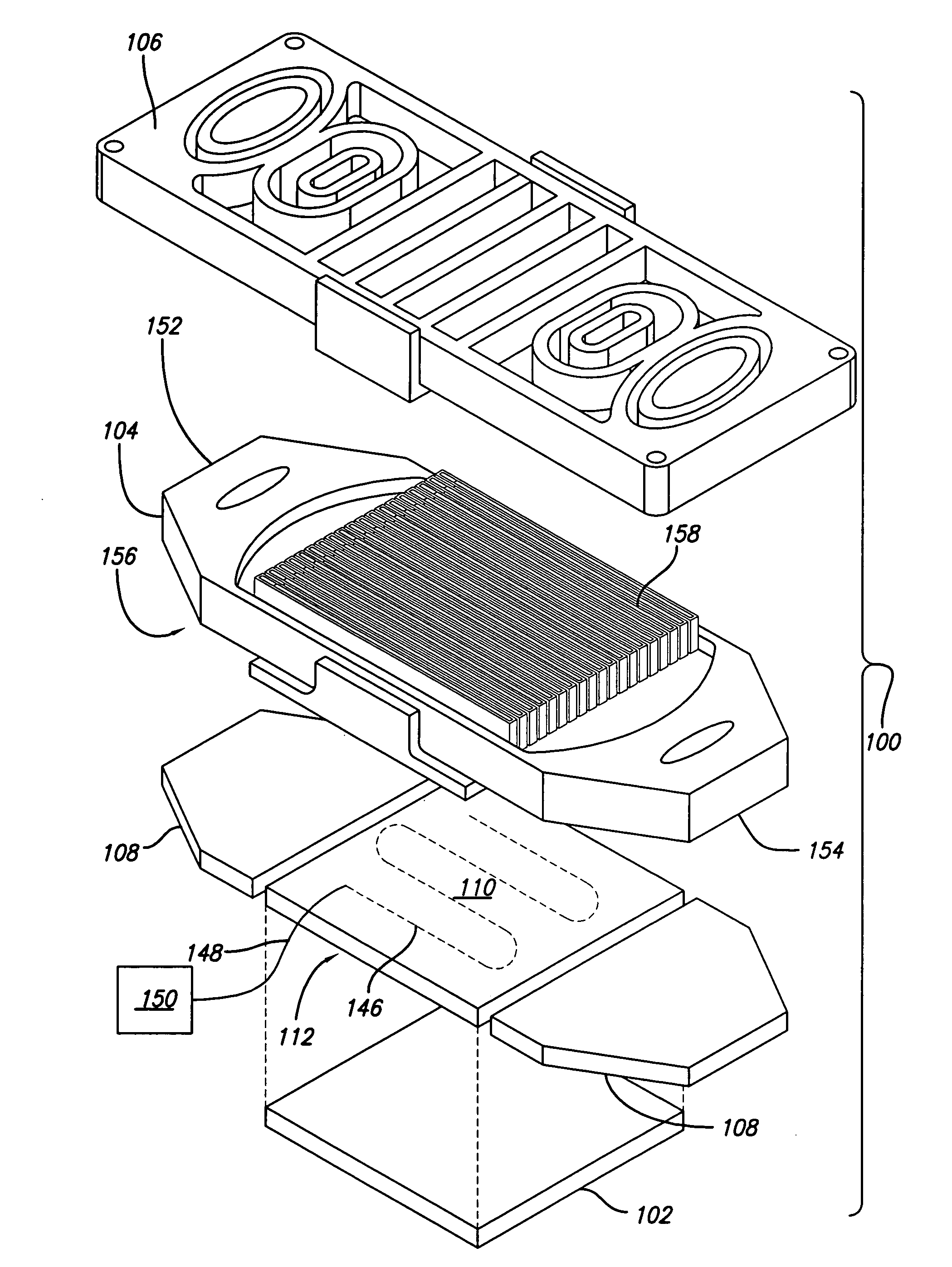 Active thermal control system with miniature liquid-cooled temperature control device for electronic device testing