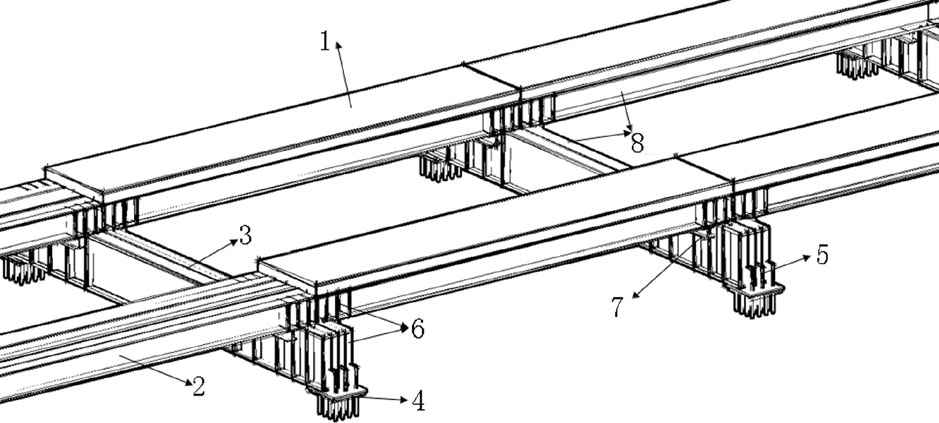 Concrete floor walking trestle device for large crawler crane and mounting method thereof