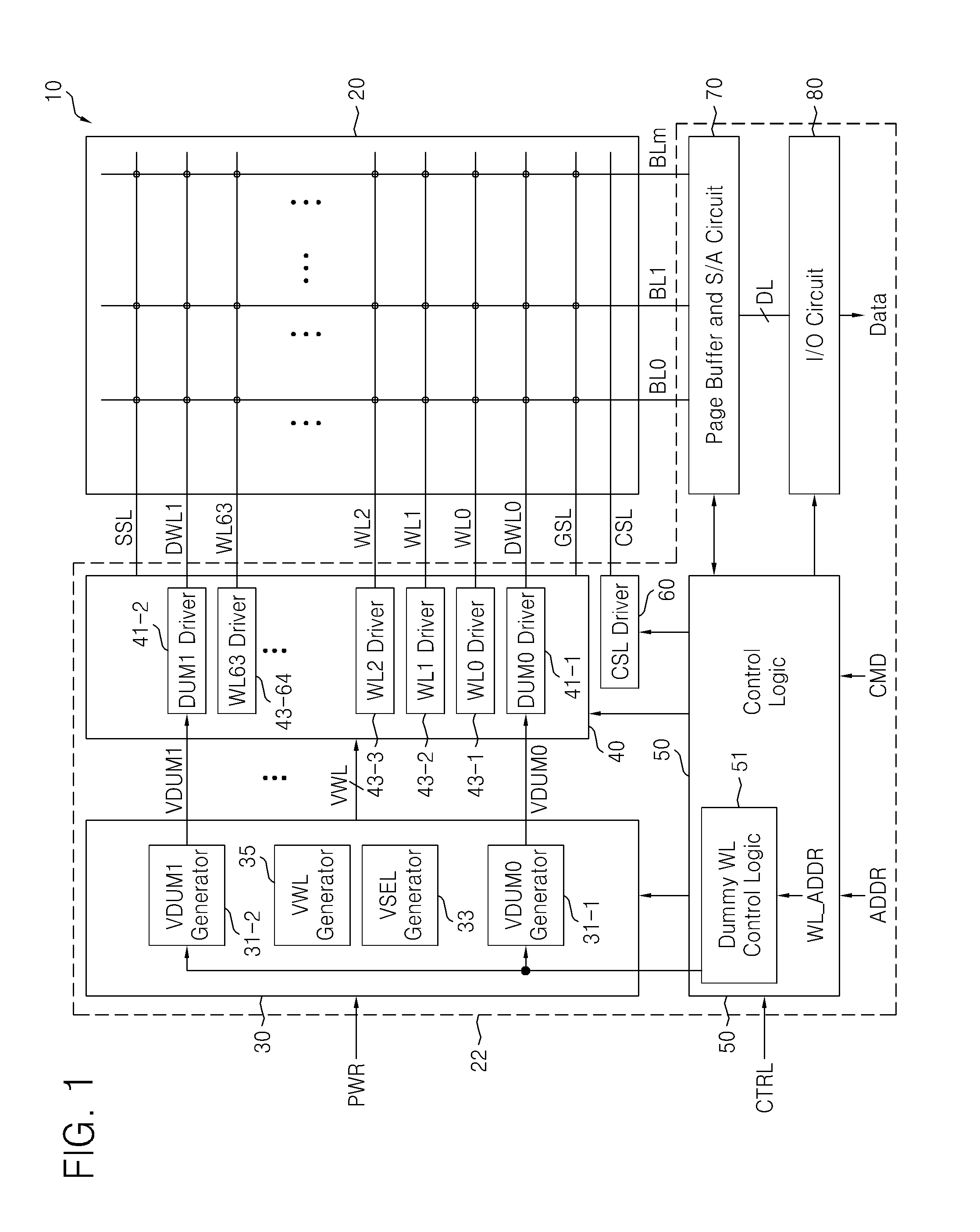 Non-volatile memory device and method controlling dummy word line voltage according to location of selected word line