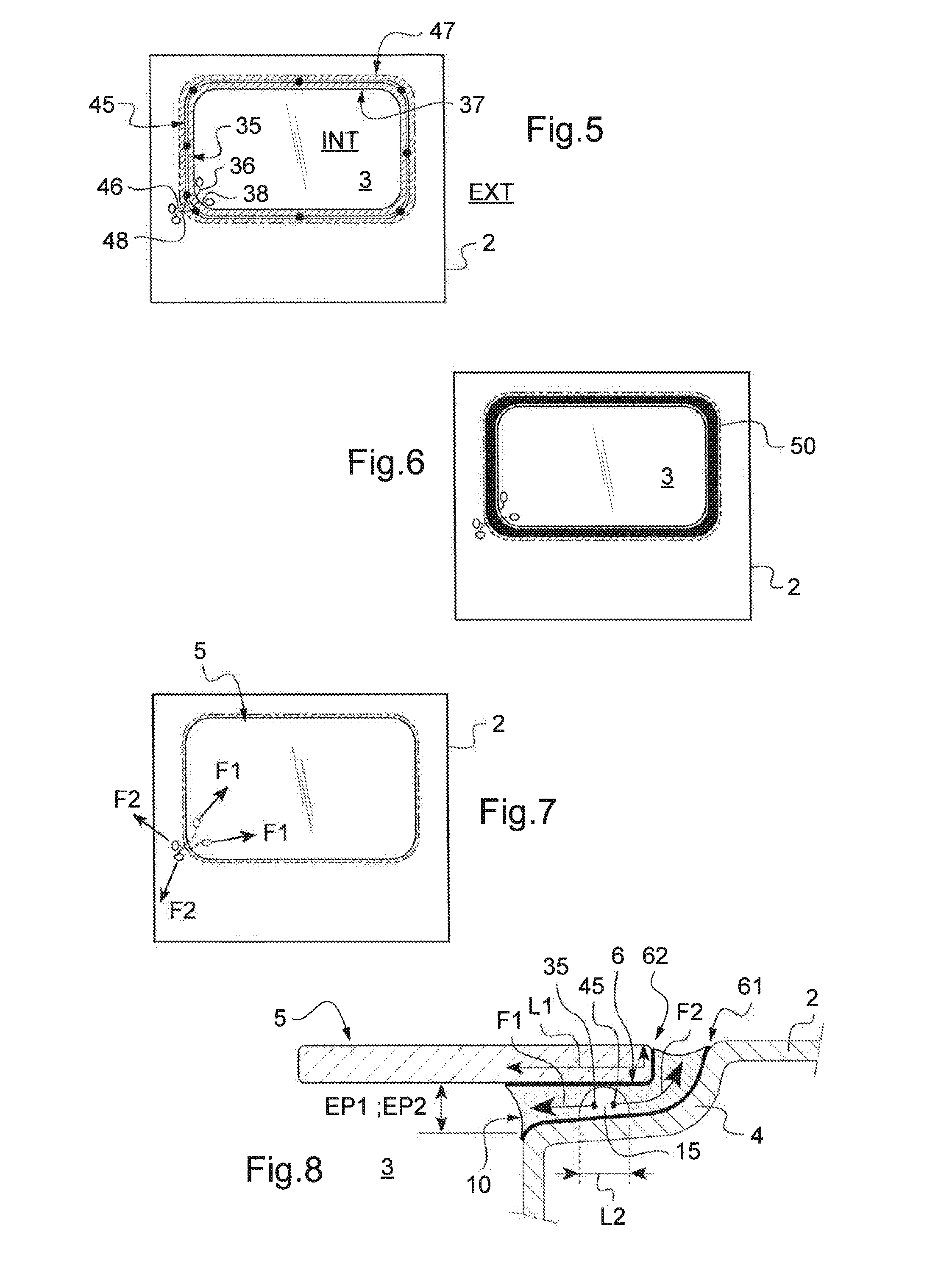 Device for reversibly fastening a panel to a structure so as to obtain a window in that structure, a vehicle, and a method