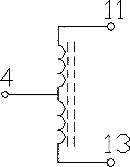 Three terminal type magnetic flow gate sensor