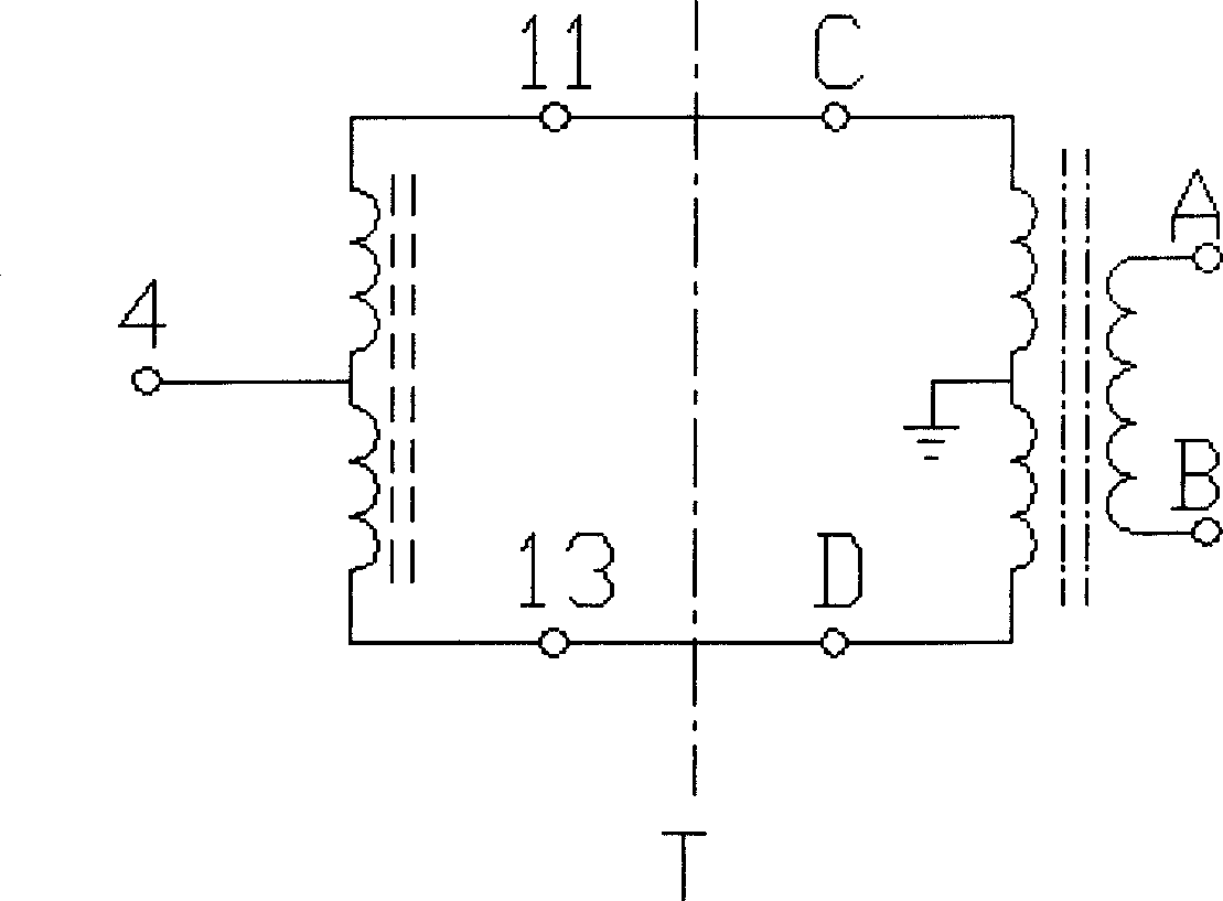 Three terminal type magnetic flow gate sensor