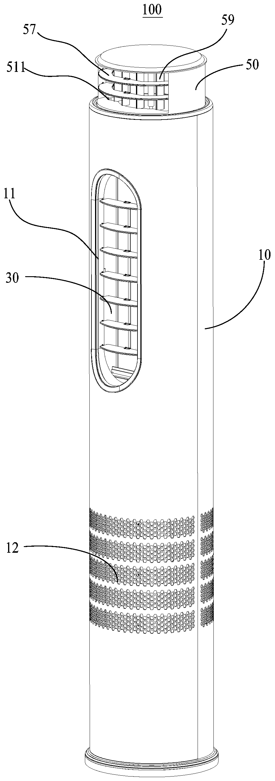 Air-conditioning cabinet and air-outlet control method of air-conditioning cabinet