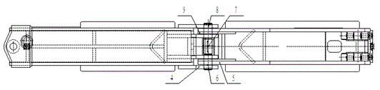 Improved connecting structure for front push rod and rear push rod of support