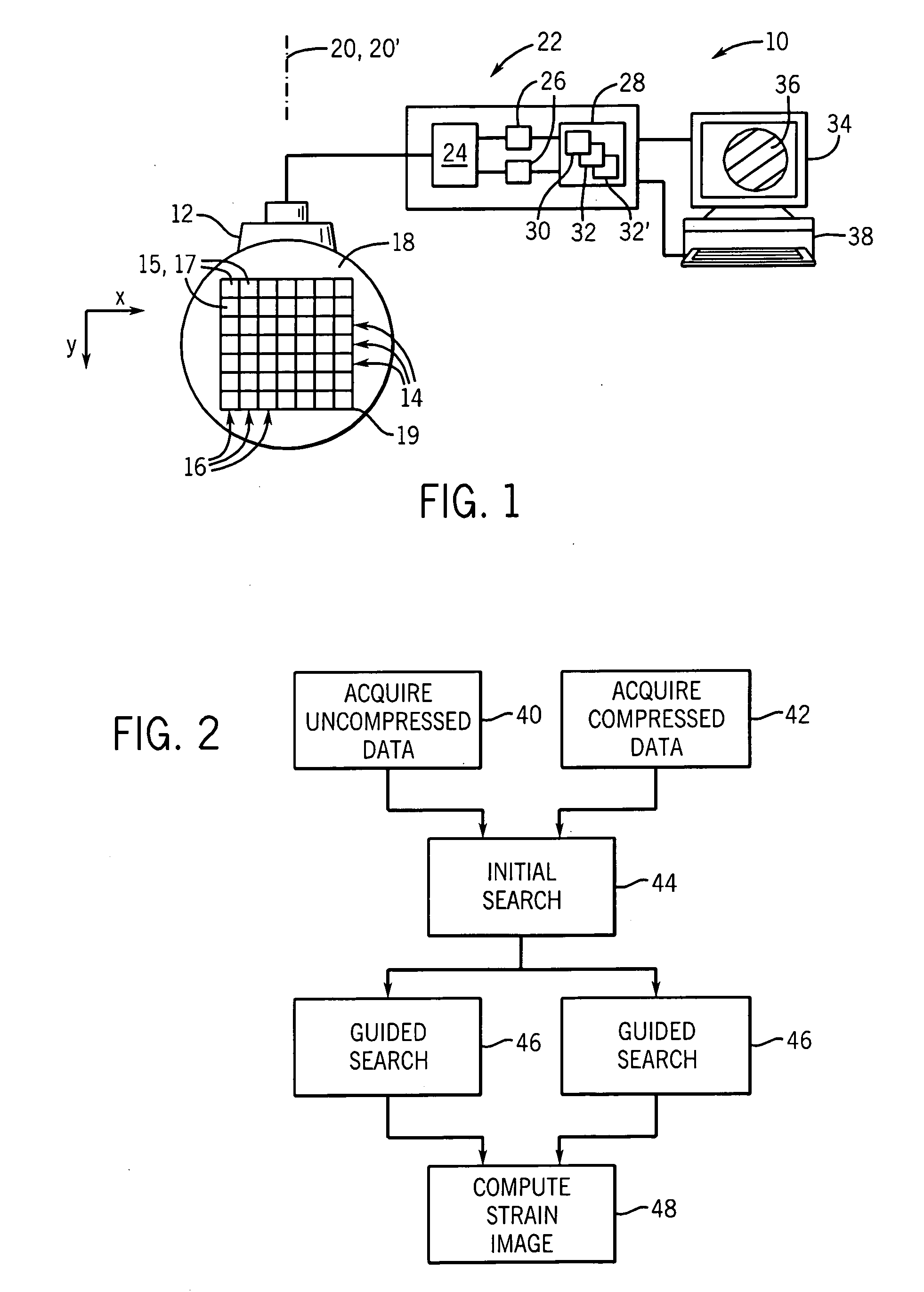 Ultrasonic strain imaging device and method providing parallel displacement processing