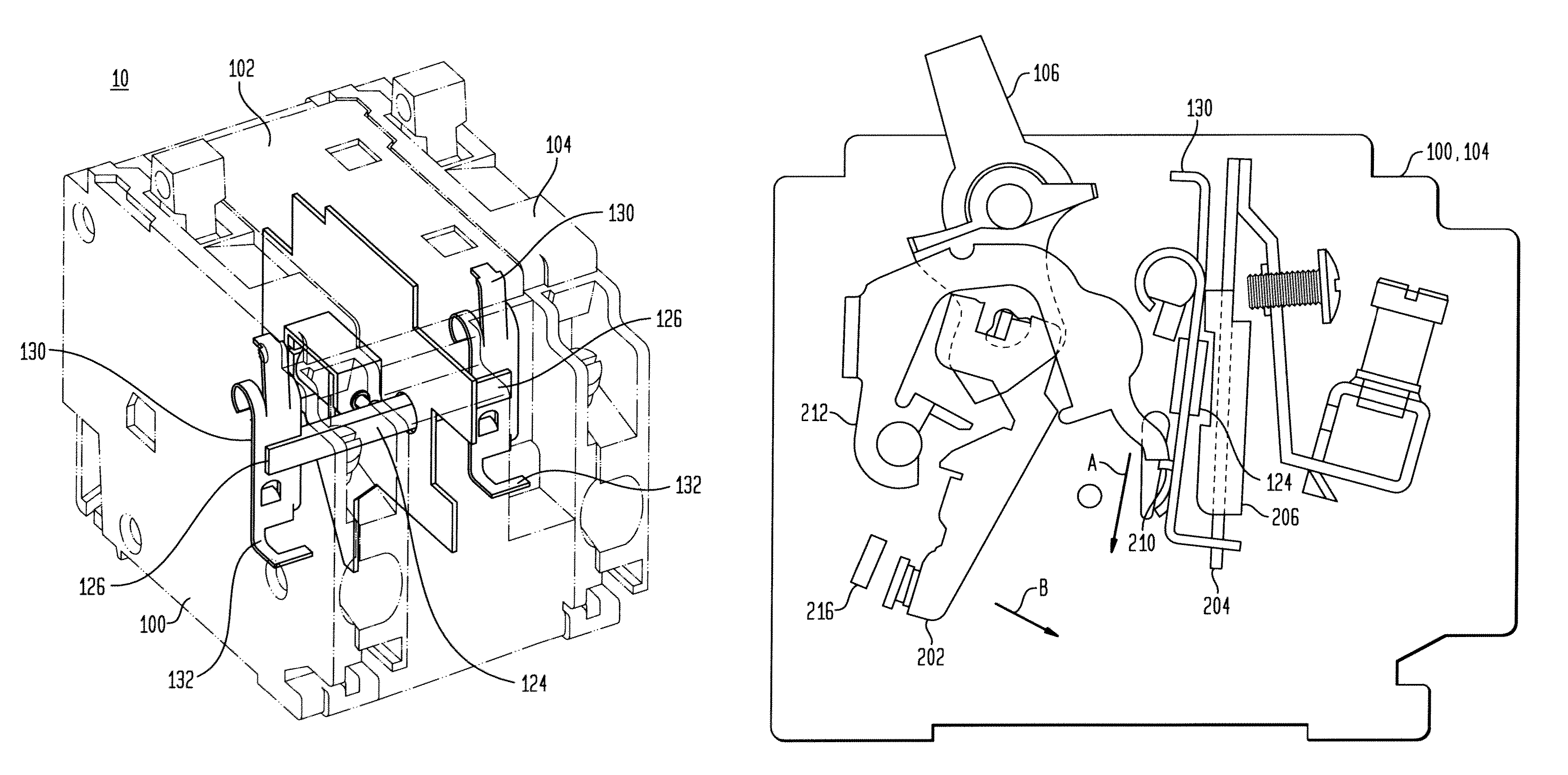 Multi-pole armature interlock for circuit breakers