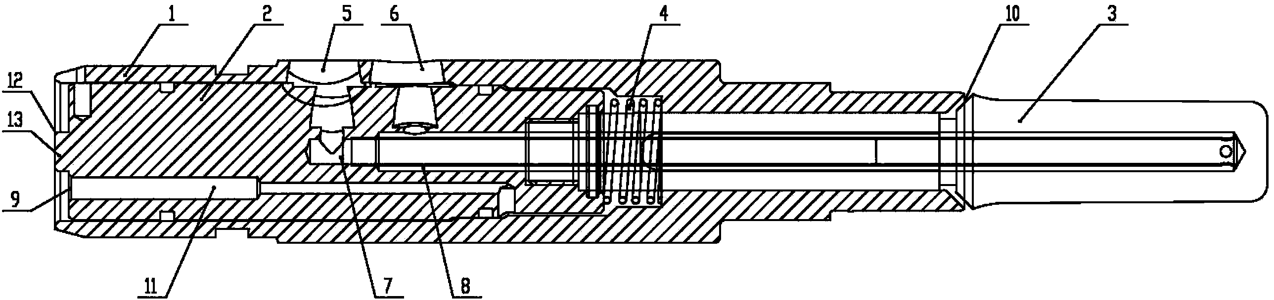 Core rod in hollow injection blow molding machine