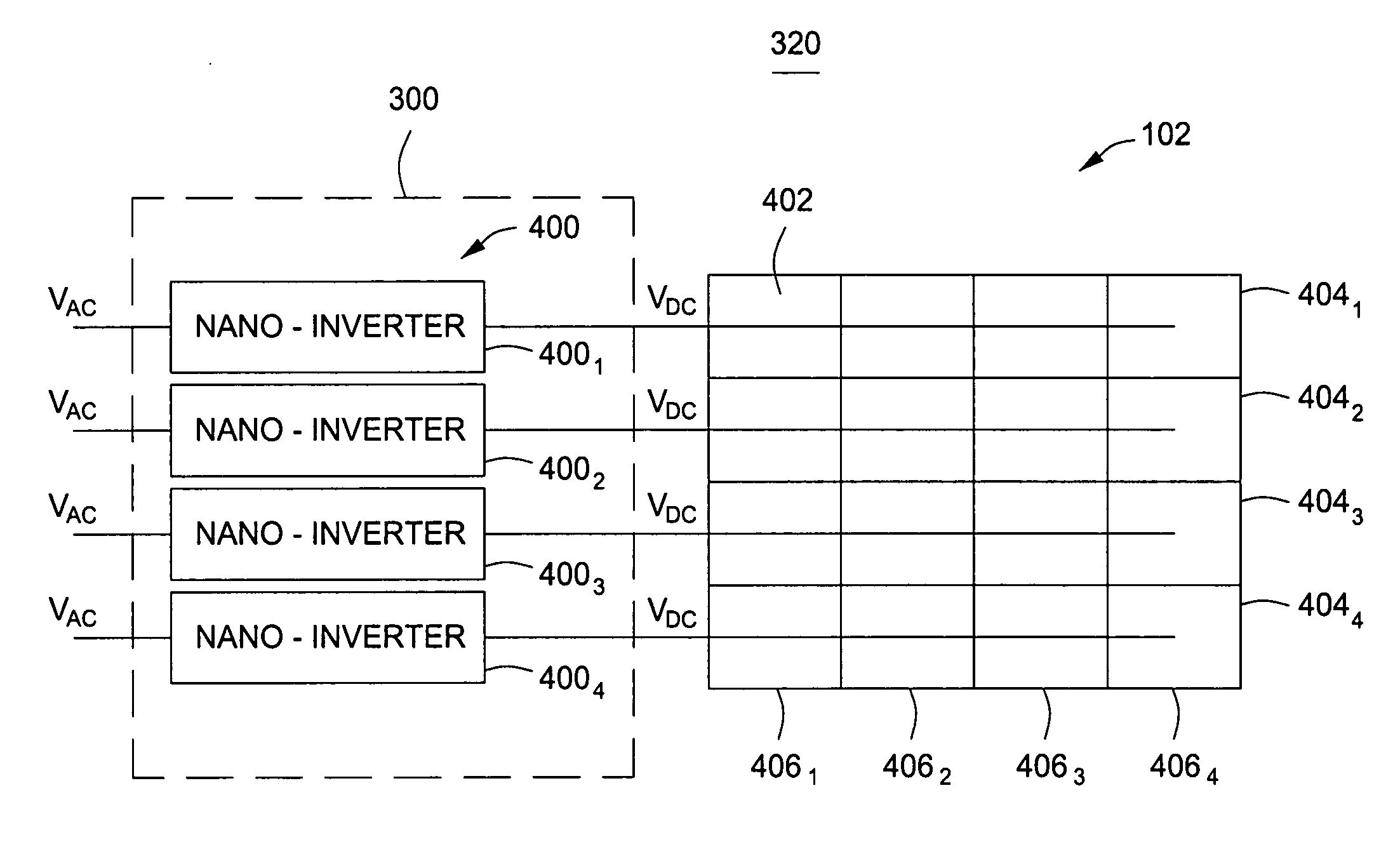 Method and apparatus for converting a direct current to alternating current utilizing a plurality of inverters
