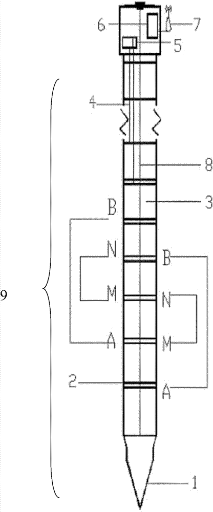 System and method for automatic in-situ monitoring on leakage of underground sewage pipeline