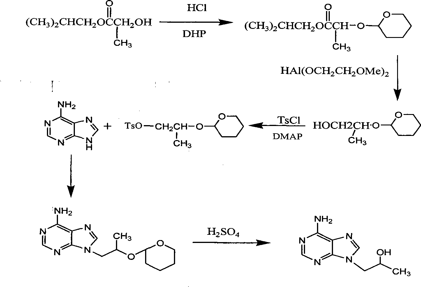 Method for producing 9-[2(hydroxyl)propyl] adenine
