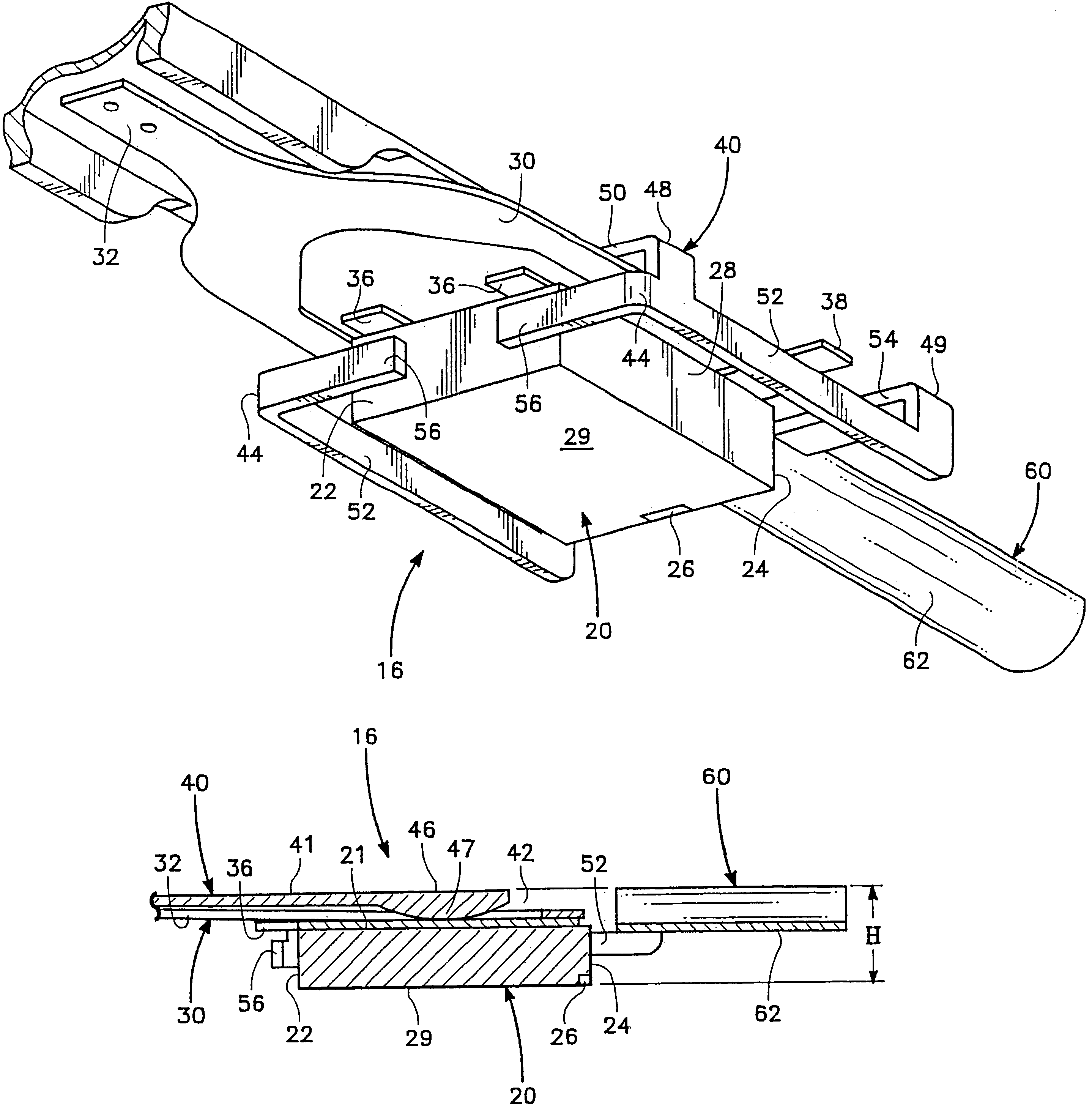 Low profile head gimbal assembly with shock limiting and load/unload capability