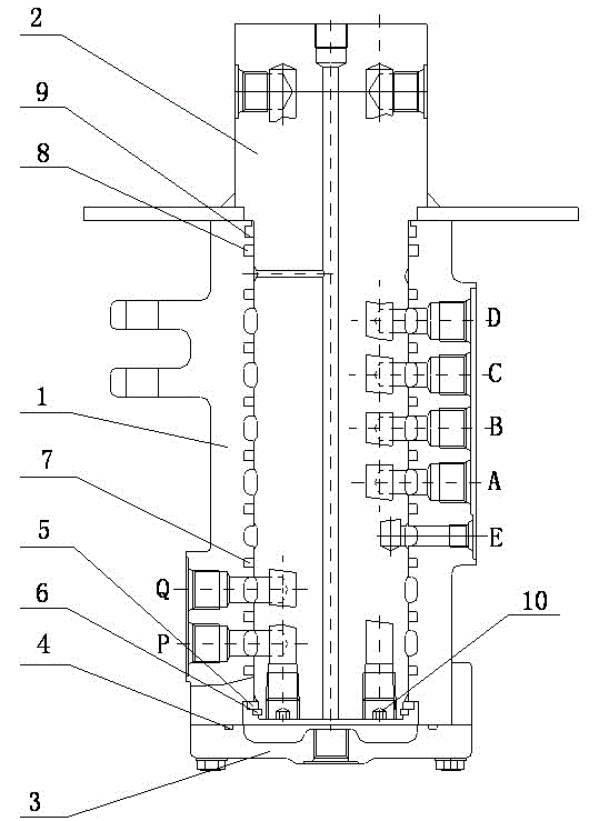 Hydraulic slewing connector with large slewing angle