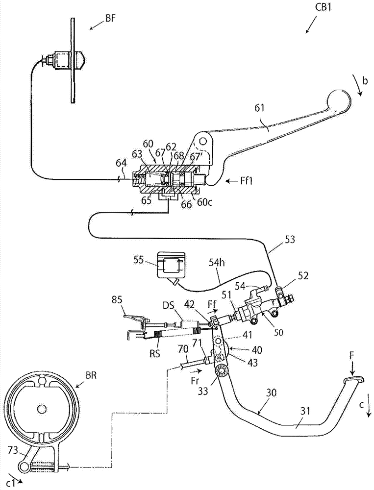 Interlocking brake equipment of saddle form vehicle