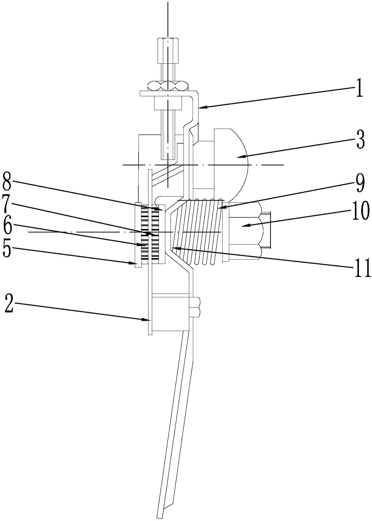 Mechanical speed regulating actuator for single-cylinder air-cooled diesel engine