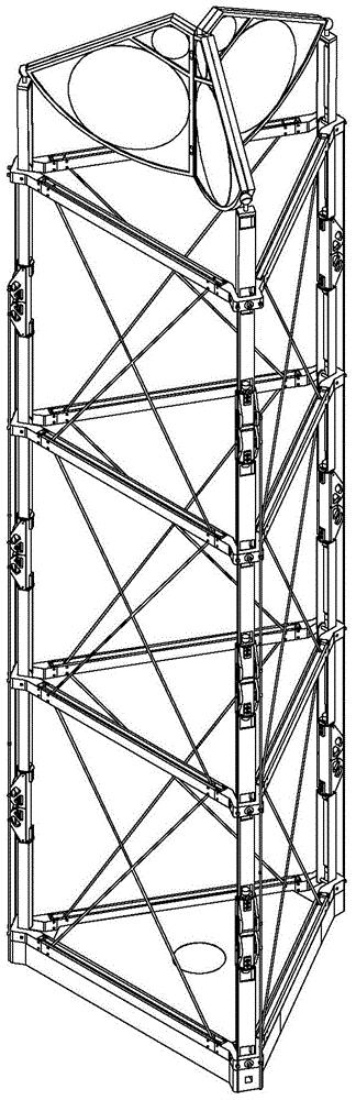 Space stretchable truss type binary optical camera and its working method on orbit