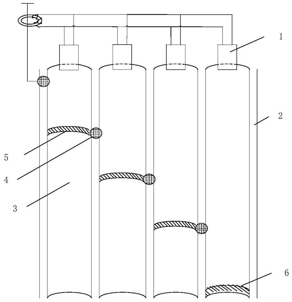 A method and system for multi-stage synchronous arc extinguishing of multi-solid gas flow
