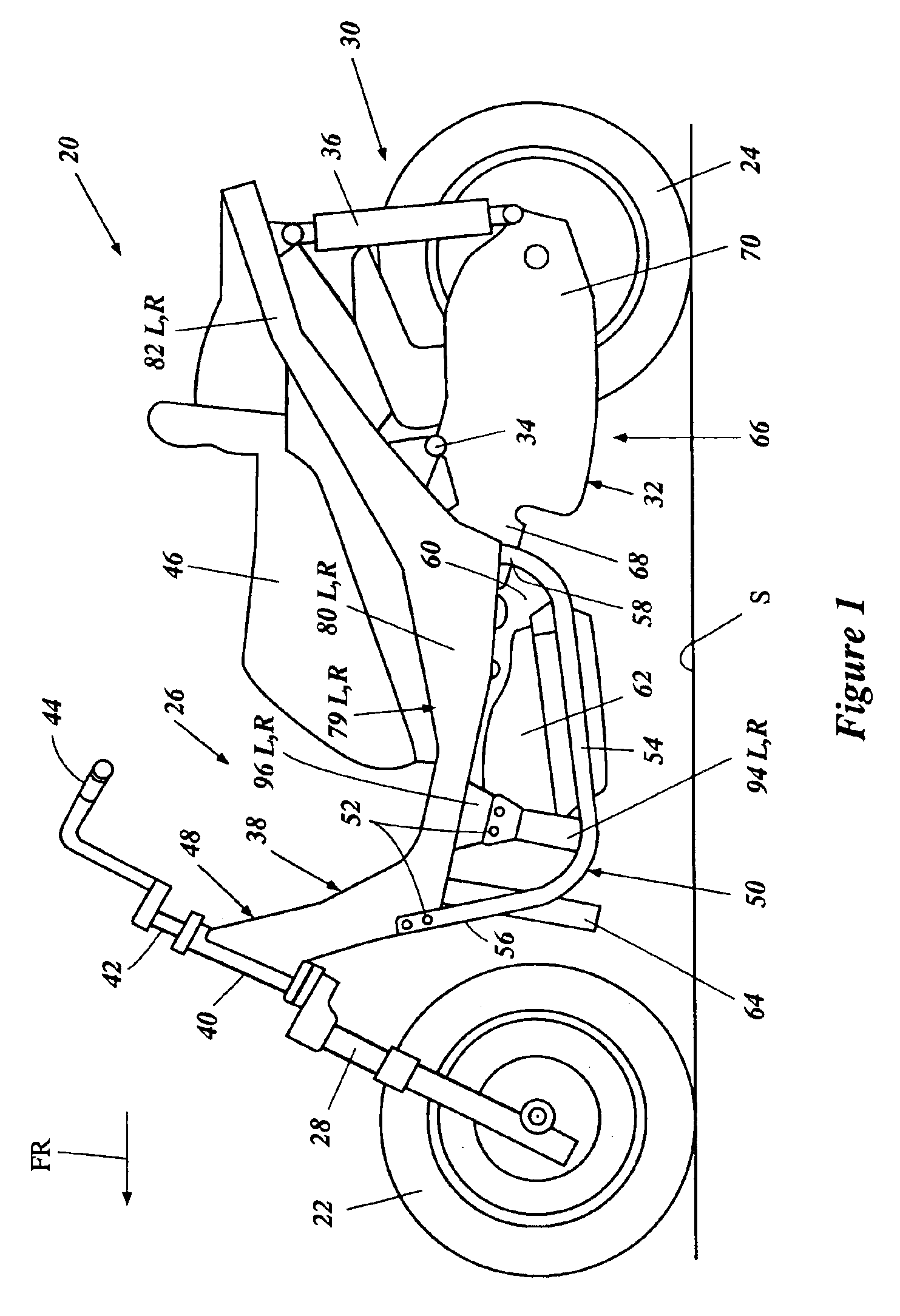 Frame assembly for scooter-type vehicle