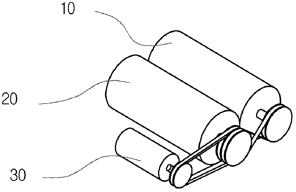 Peeling rollers of hulling machine and driving method thereof