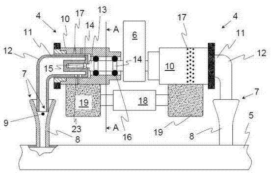 Textile machine with movably fixed suction element