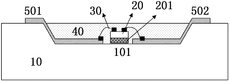 LED (Light Emitting Diode) packaging structure using rear earth element doped transparent ceramic as base