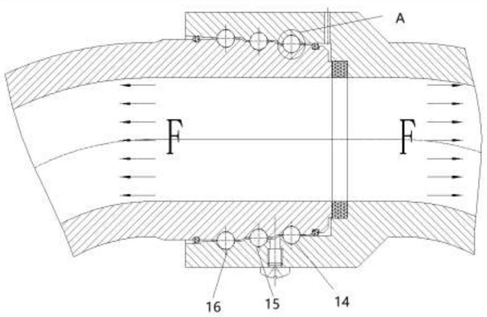 High-pressure movable elbow based on four-point contact theory