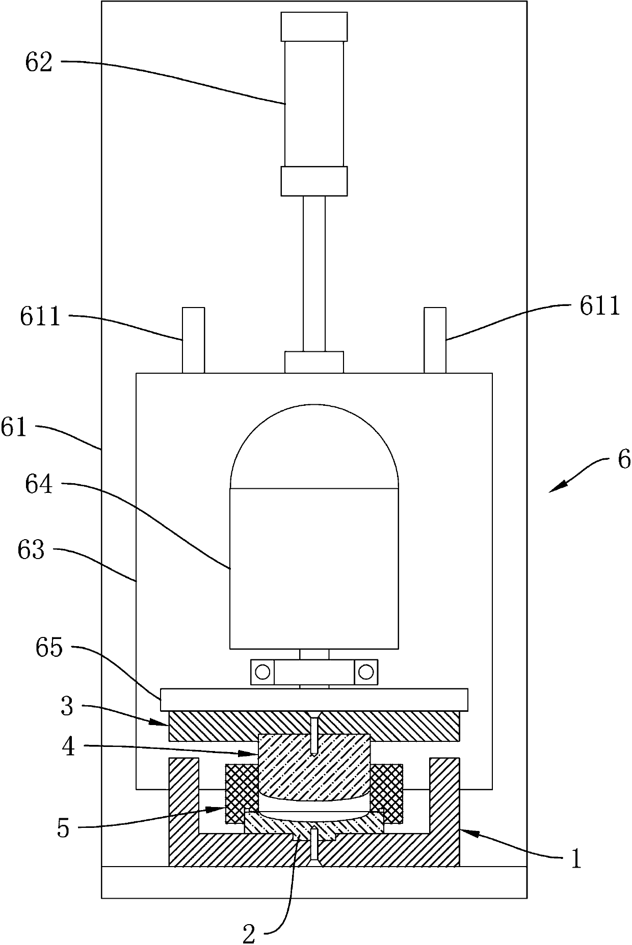 Mold device for producing horn disc body and production method applying mold device