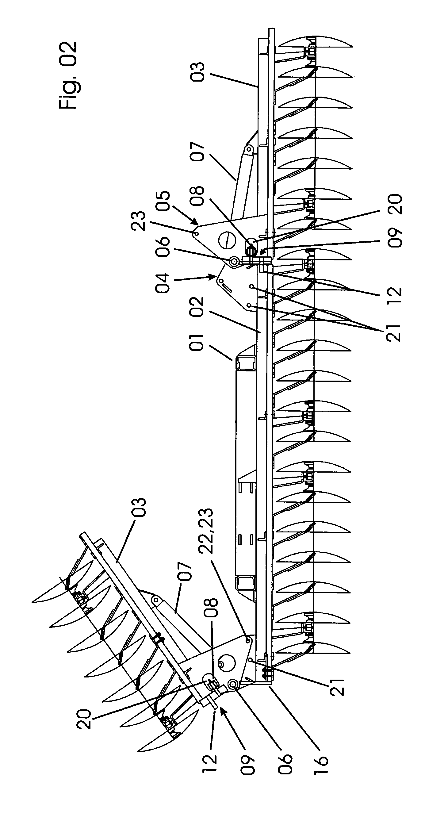 Articulating and locking mechanism for farm implement chassis