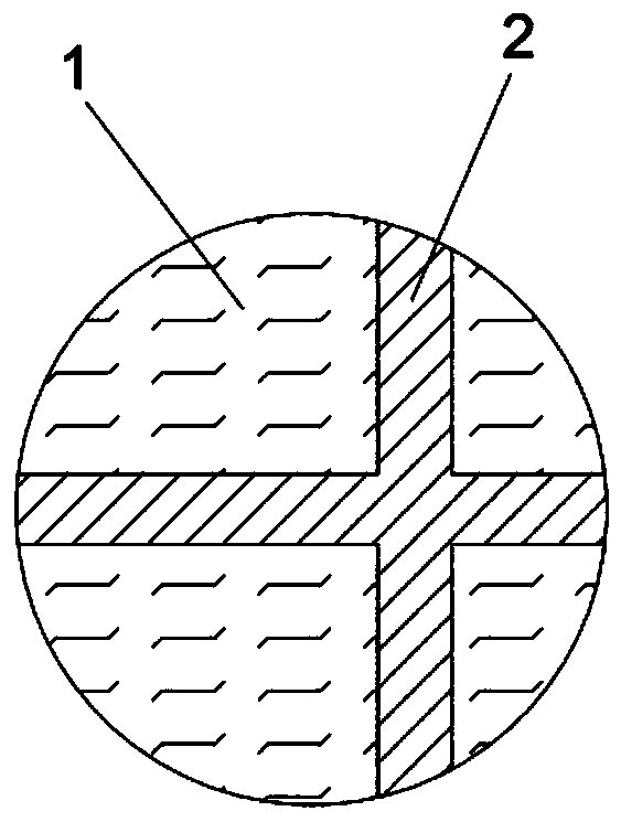 Orange-slice-like structured composite fiber with controllable bonding strength and preparation process of composite fiber