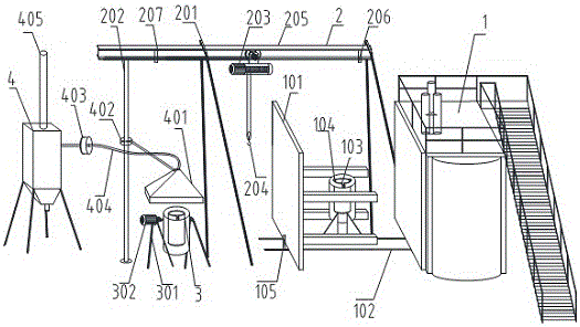 Device for quickly lifting and clearing crucible of vacuum furnace