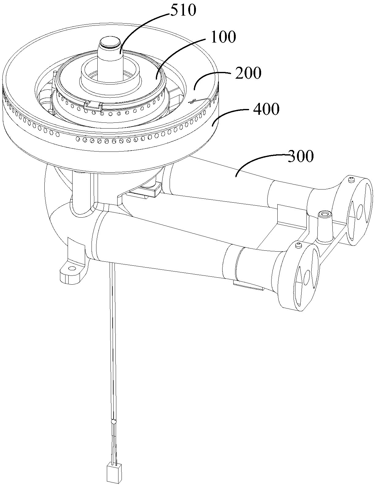 Furnace head assembly, combustor and gas stove