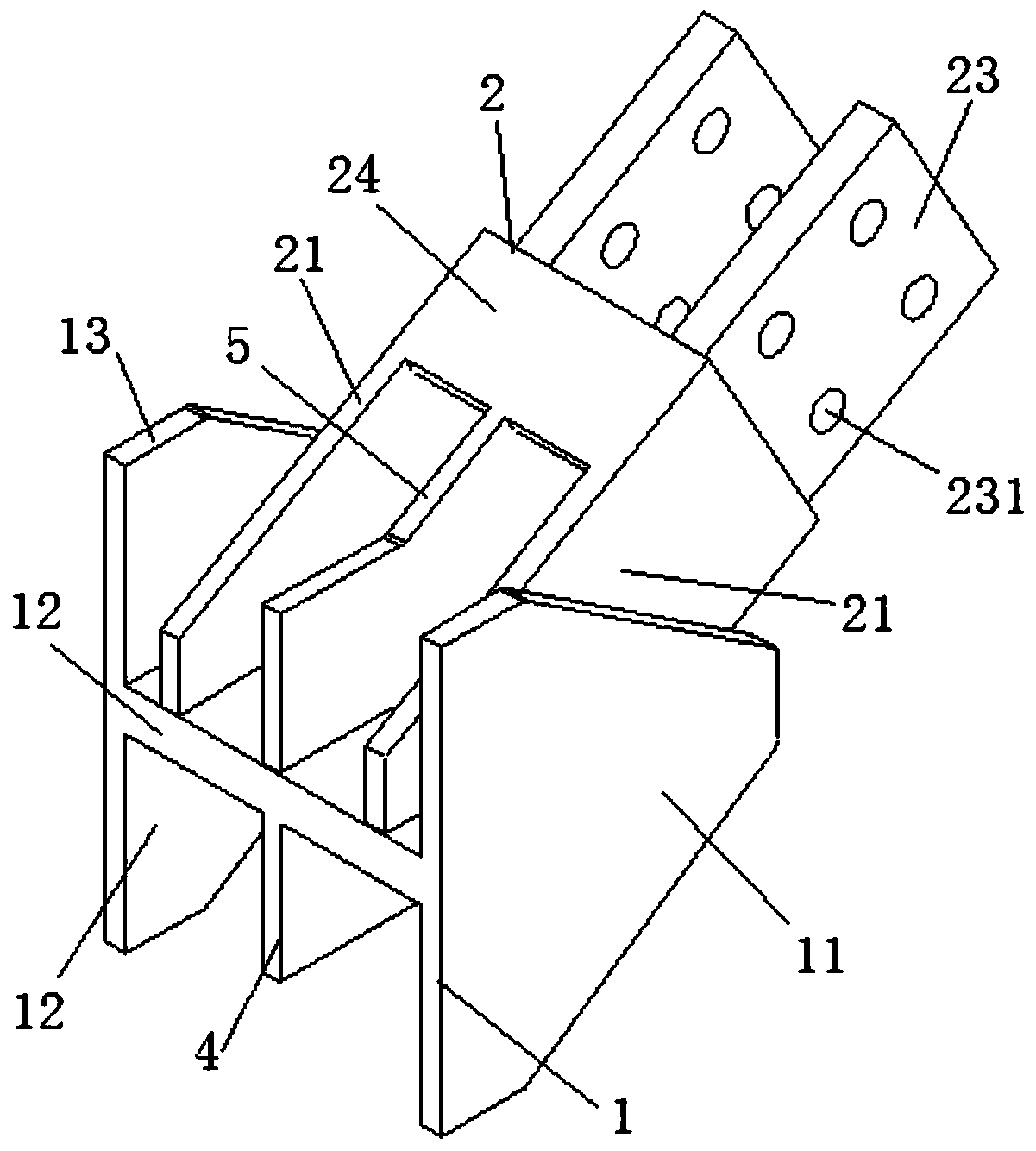 Fabricated steel frame structure supporting joint and connecting device thereof