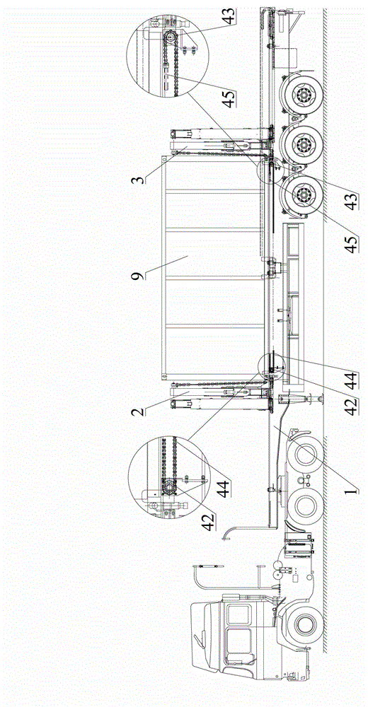 Self-loading and unloading carrier vehicle