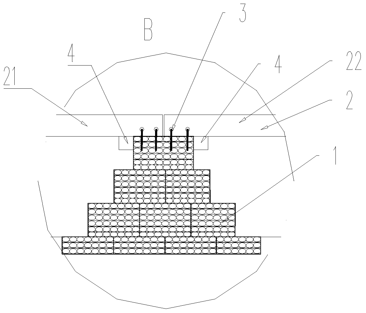 Active fault zone ballast track railroad bridge structure, construction method and repairing method