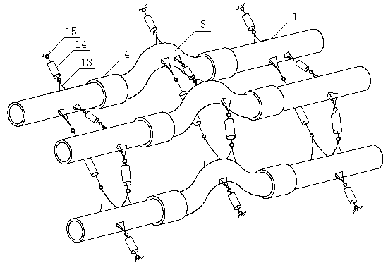 Oil gas multiphase conveying integration multicavity pipeline structure system and construction method thereof