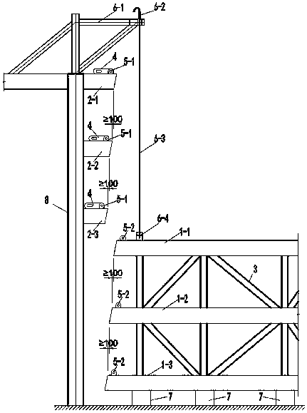 In-situ assembling and lifting construction in-position butt joint method for multi-layer steel truss