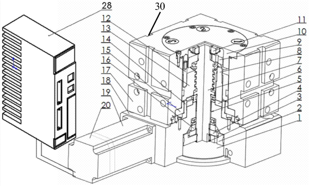 A vertical electric servo tool holder and its use method