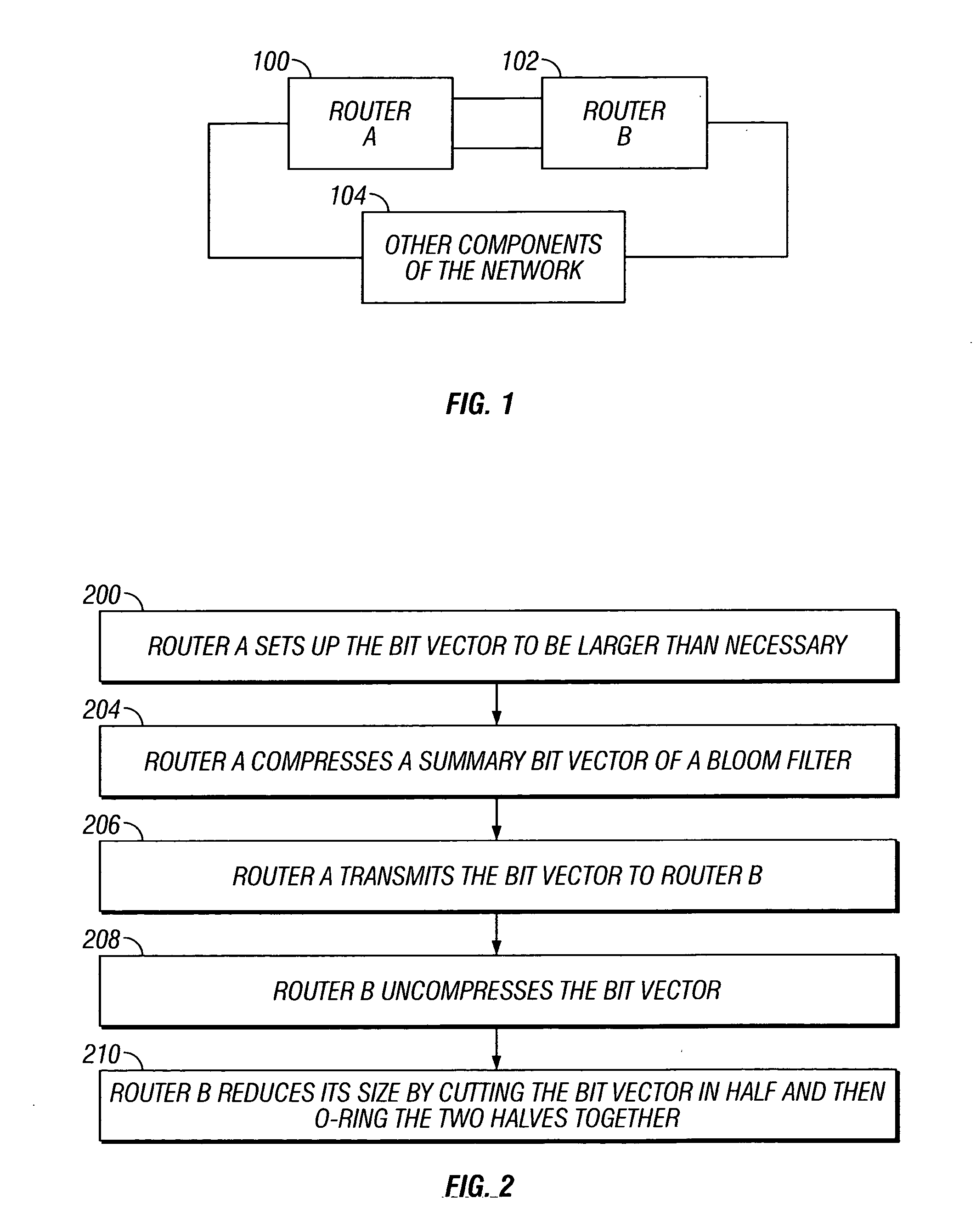 Method and apparatus achieving memory and transmission overhead reductions in a content routing network