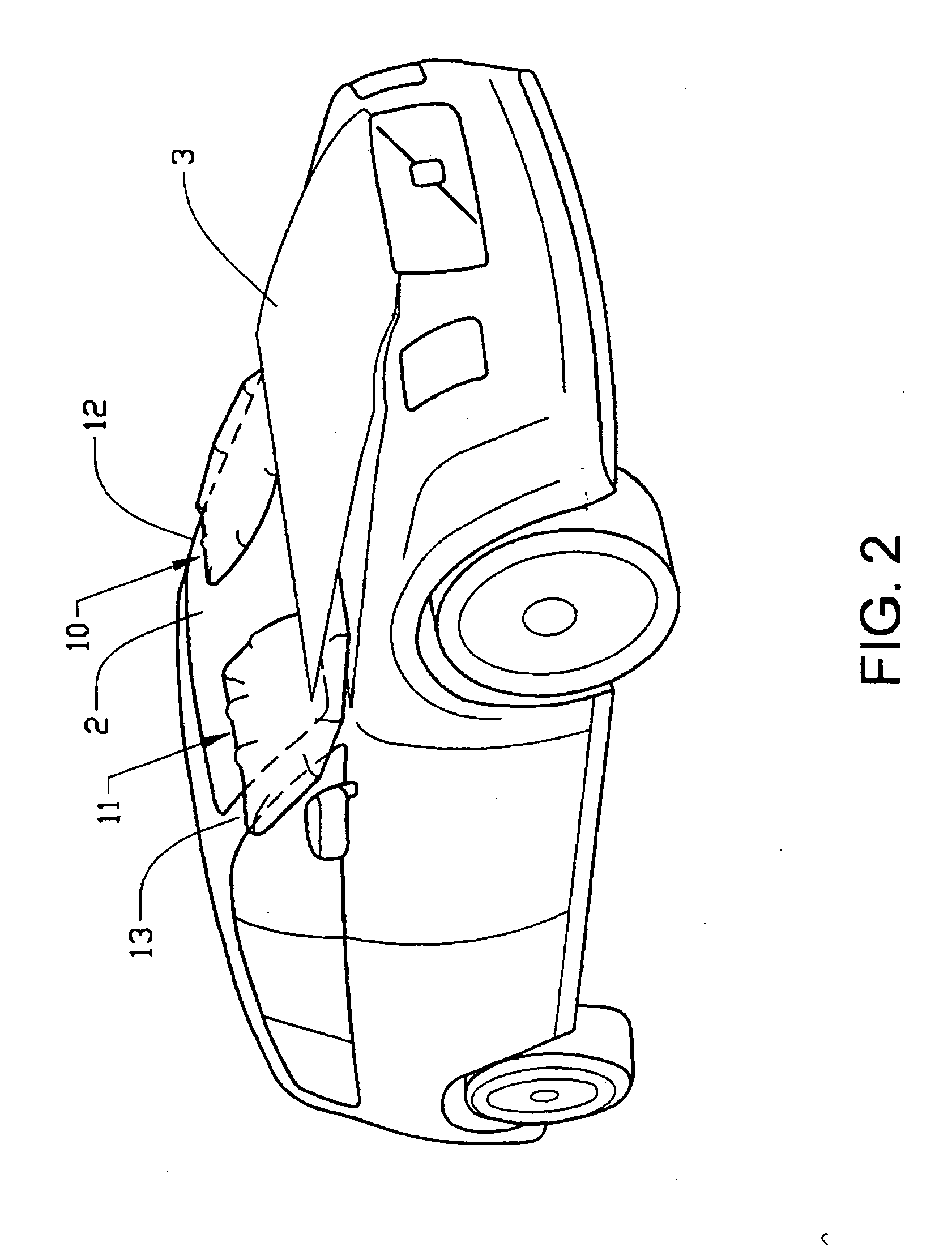 Device for reducing the impact for pedestrians