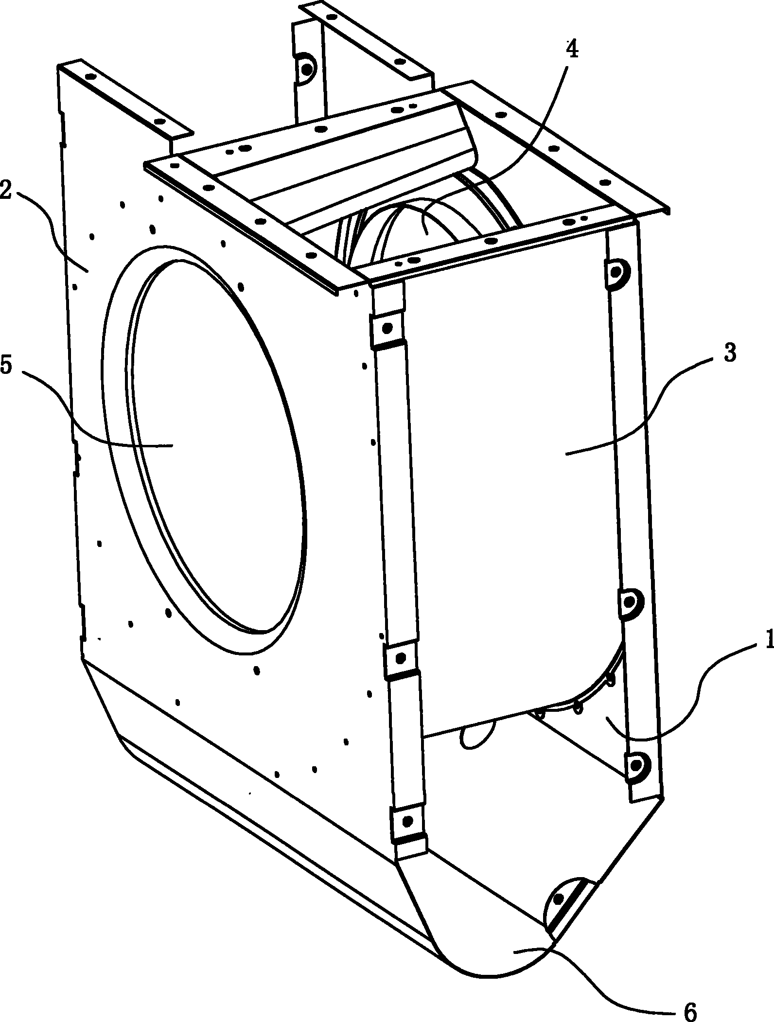 Spiral case of blower fan in apparatus with inlet air from two sides for sucking oil fume
