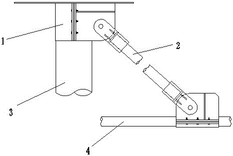 Reinforcing device for high-span portion of combined framework