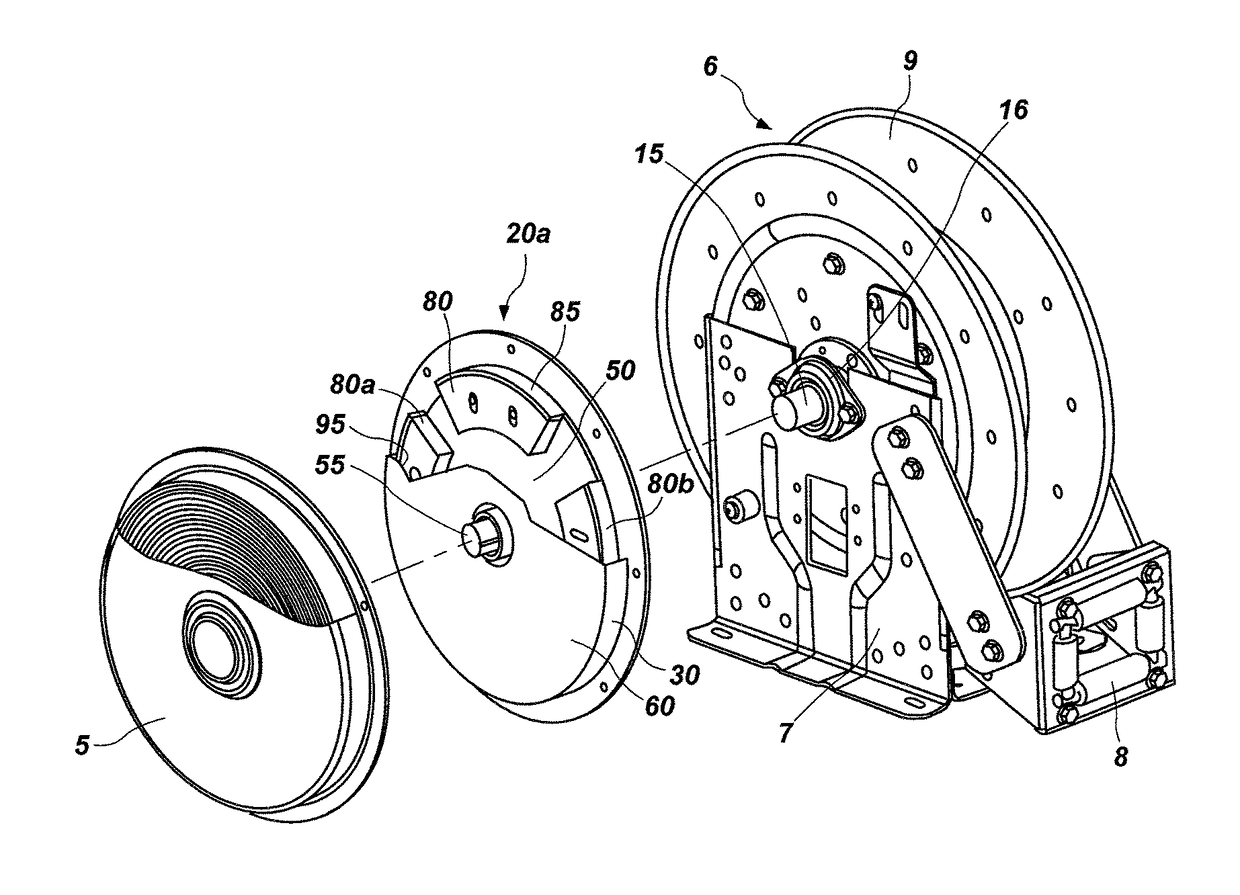 Hose reel rewind speed control