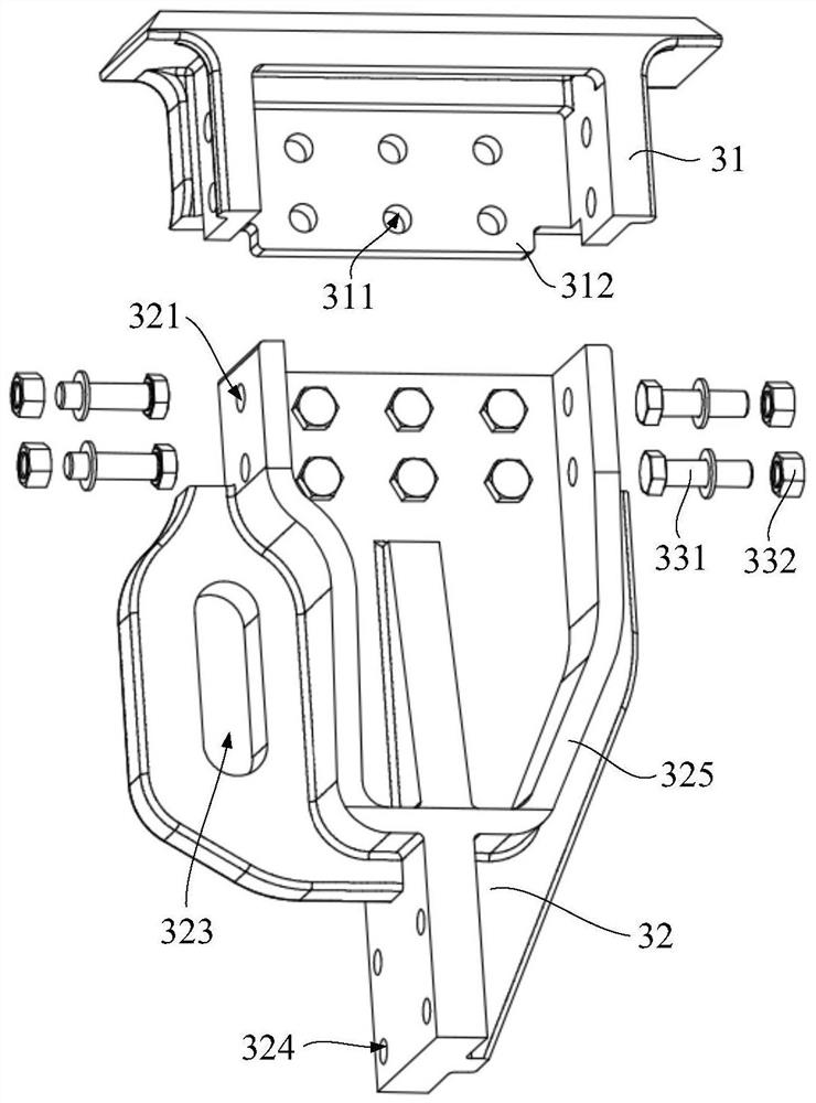 A tie rod seat, car body and rail vehicle