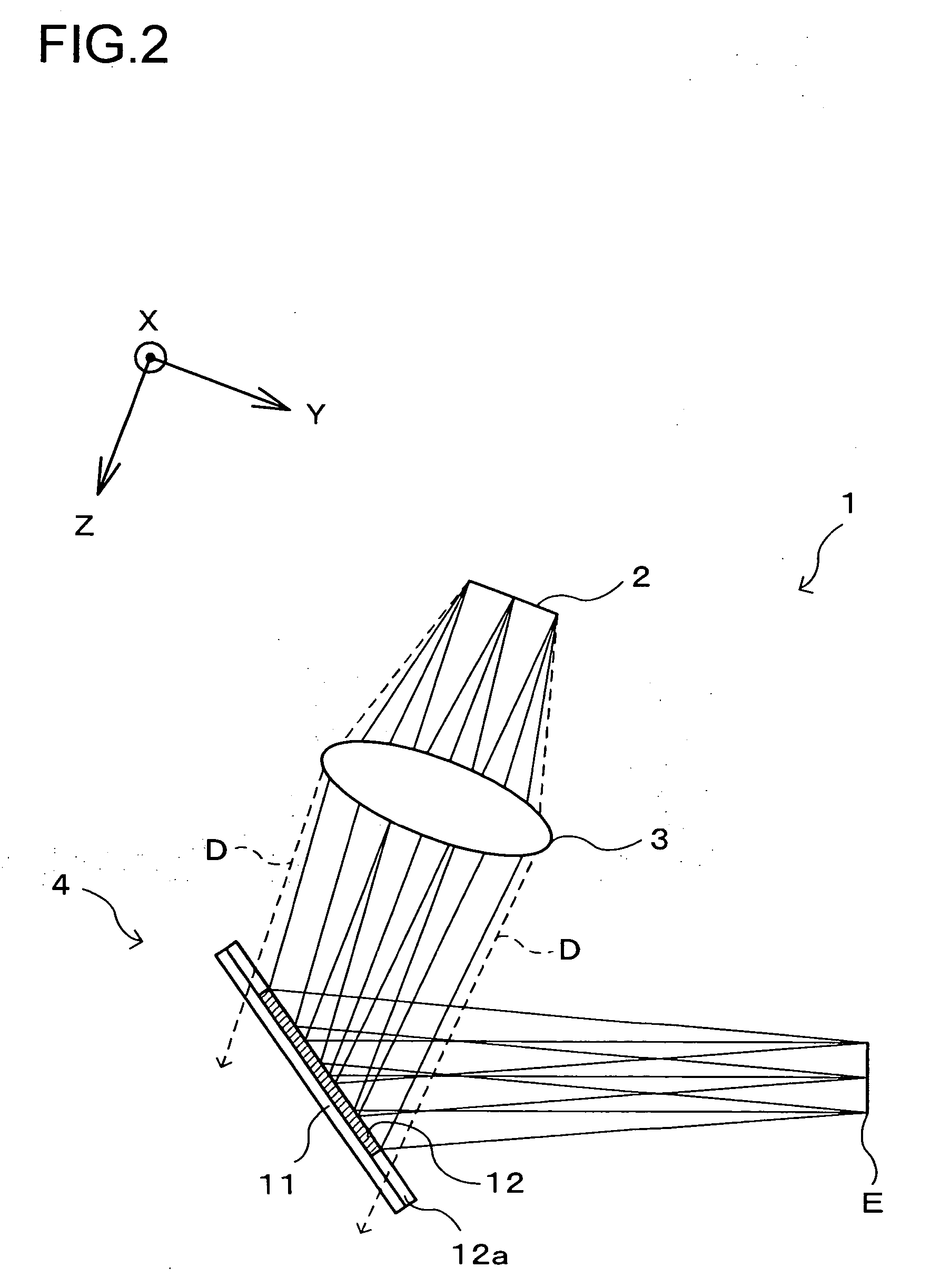Optical device, image display device and head mounted display