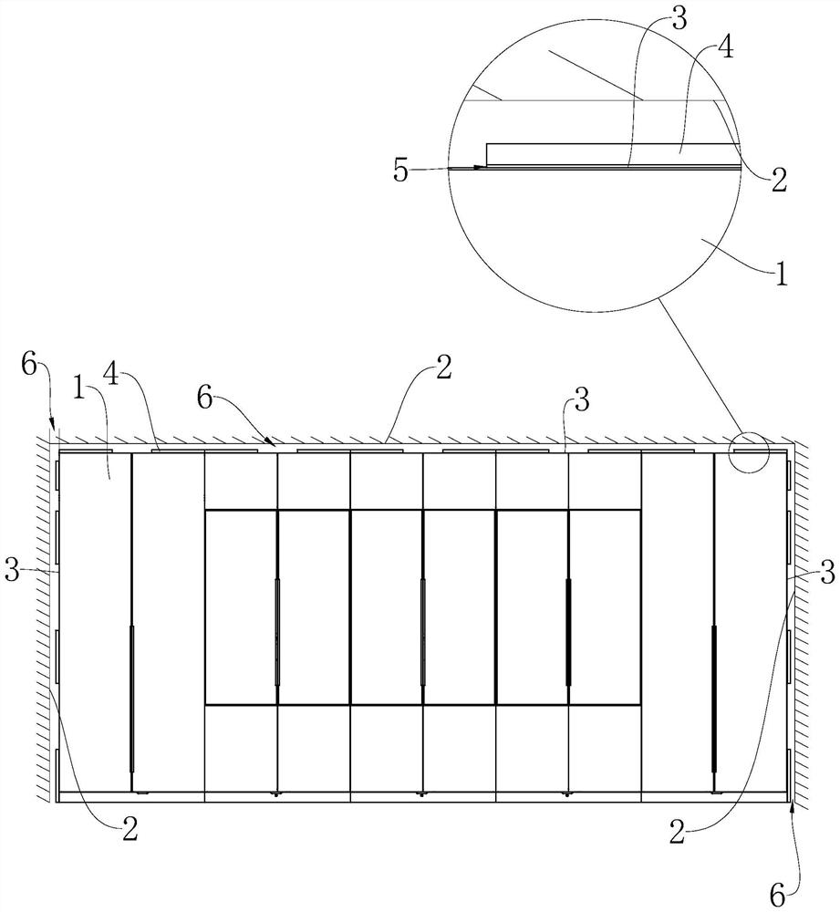 Method for fully filling uneven gap between cabinet body and wall surface