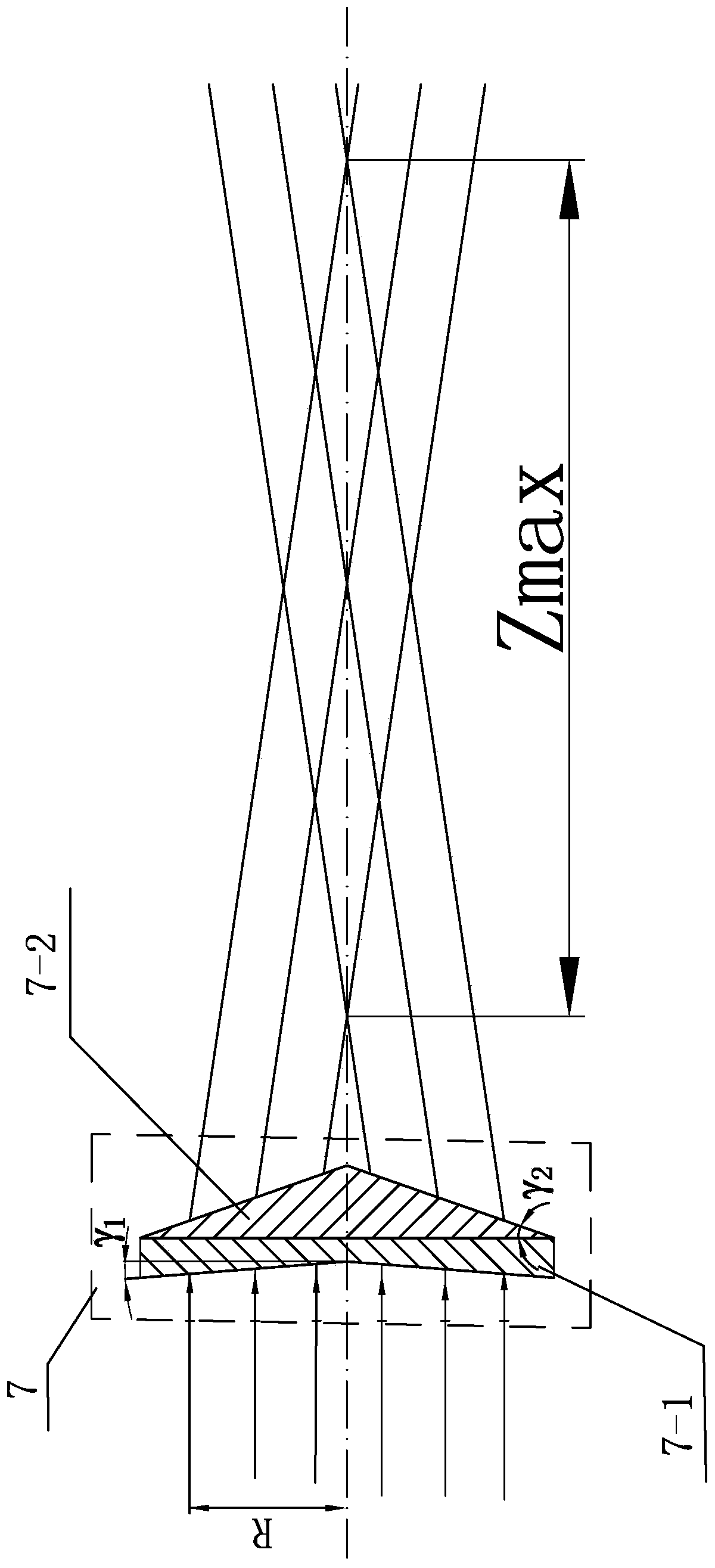 Laser beam focusing method and system for coupled water beam optical fiber